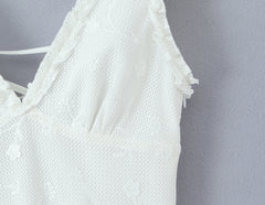 Women Clothing Mesh Embroidered Vest Dress