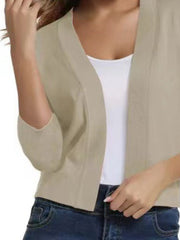 Viscose Blend Open Front Cardigan