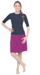 Knee-Length Swim/Sport Skirt with Attached Shorts, Pocket and UPF 50+ Protection