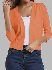 Viscose Blend Open Front Cardigan