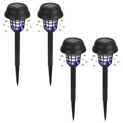 4 Pack Solar Powered Mosquito Zapper Outdoor Insect Killer Torch Waterproof Bug Zapper with UV Light White Light for Yard Garden Farm Patio