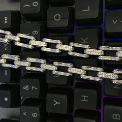 Hip Hop Rhinestone 5mm Bicycle Chain Necklace