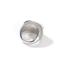 Hip-hop creative owl zircon-encrusted ring