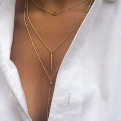 Women Layered Choker Necklace Jewelry