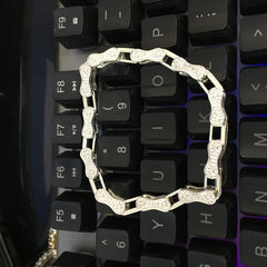 Hip Hop Rhinestone 5mm Bicycle Chain Necklace
