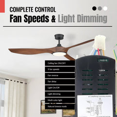 Anderic MR205A-D Replacement Ceiling Fan Receiver for Home Decorators Collection Marlon 66" Inch