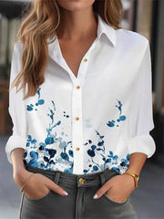 Elegant Loose Printed Blouse for Women
