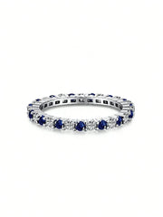 925 Sterling Silver Fashion Shiny 1.4mm Full Zircon Stackable Plain Ring For Women Daily Party Personalized Fine Jewelry