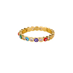Colorful Tiny Round Rings For Women Stainless Steel Gold Color Adjustable Wedding Ring Luxury Aesthetic Jewlery Couple Gift