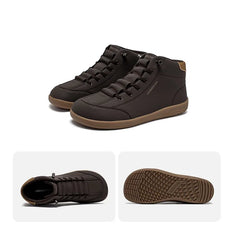 Mid-Top Barefoot Ankle Boots Wide-Toe Zero-Drop Non-Slip Artificial Leather Shoes