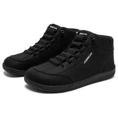 Mid-Top Barefoot Ankle Boots Wide-Toe Zero-Drop Non-Slip Artificial Leather Shoes