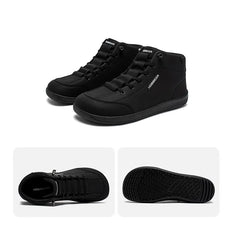 Mid-Top Barefoot Ankle Boots Wide-Toe Zero-Drop Non-Slip Artificial Leather Shoes