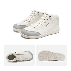 Mid-Top Barefoot Ankle Boots Wide-Toe Zero-Drop Non-Slip Artificial Leather Shoes