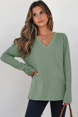 Capri Stripe Stretchy Long Sleeve Top