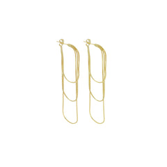 Thin box chain Long dangle Earrings, Sku#Y915