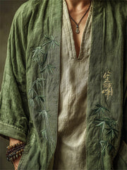 Ethnic-style Casual Linen Shawl With A Printed Shirt