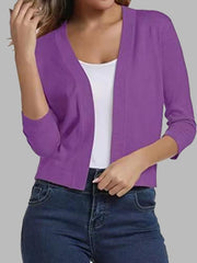Viscose Blend Open Front Cardigan