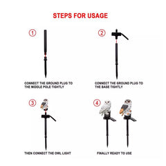 Owl Solar LED Lights with Decorative Stake