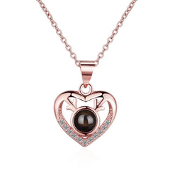 100 languages of love necklace Projection Pendant Necklace For Women Crystal Jewelry