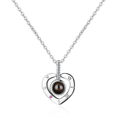 100 languages of love necklace Projection Pendant Necklace For Women Crystal Jewelry