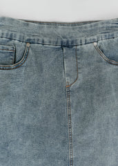 Sandra Classic Wash Midi Denim Skirt